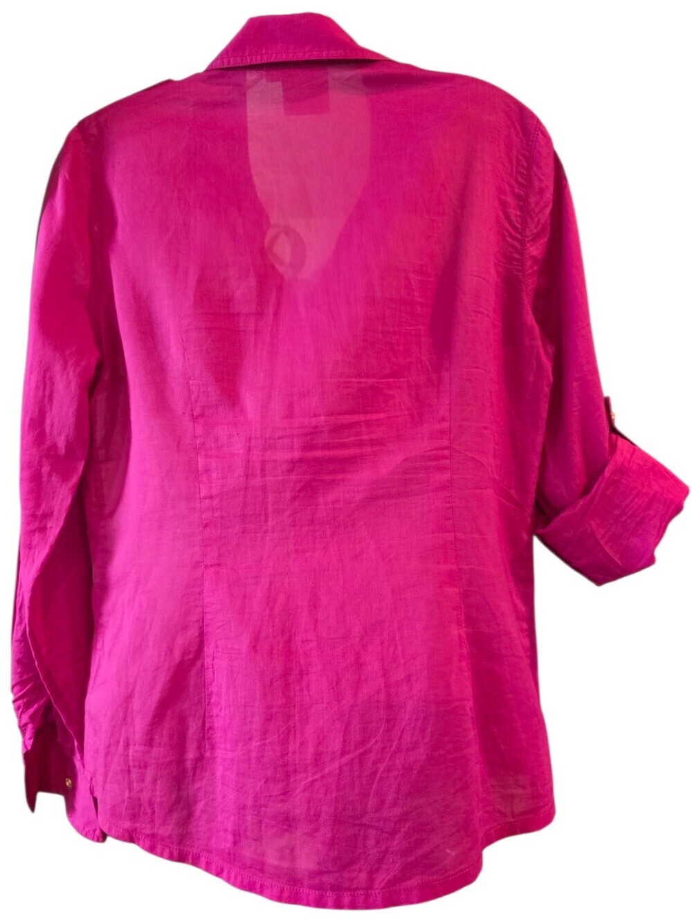 Tory Burch Magenta Brigette Long Sleeve Button-Down Utility Shirt Size 6 - Picture 3 of 9